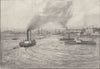 NEW ZEALAND. Auckland. Harbour 1890 old antique vintage print picture