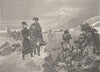WASHINGTON. Valley Forge-& Lafayette c1880 old antique vintage print picture