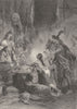 VIRGINIA. Pocahontas saving Capt John Smith c1880 old antique print picture