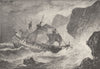 BERMUDA. Somers runs his ship, shore c1880 old antique vintage print picture