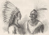 USA. Red Indian warriors c1880 old antique vintage print picture