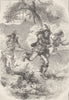 USA. Flight of Indians after massacre c1880 old antique vintage print picture