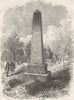 MASSACHUSETTS. Bradford's Grave, New Plymouth c1880 old antique print picture
