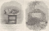 MAYFLOWER. Bible of, Plymouth; Mate's tomb c1880 old antique print picture