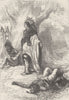 TRIBAL. Uncas and Miantonomoh c1880 old antique vintage print picture