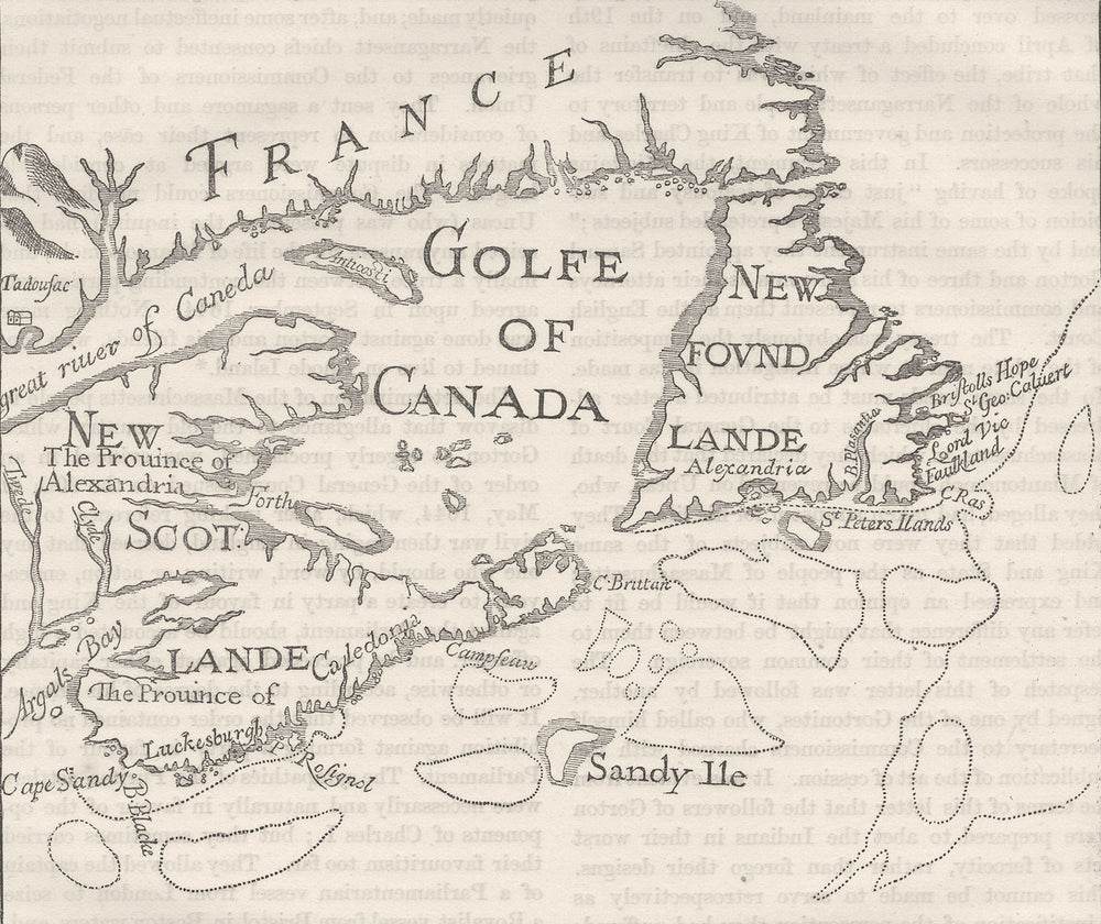 CANADA. Old map of Acadia c1880 antique vintage plan chart