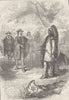 MASSACHUSETTS. Winslow's visit to Massasoit c1880 old antique print picture