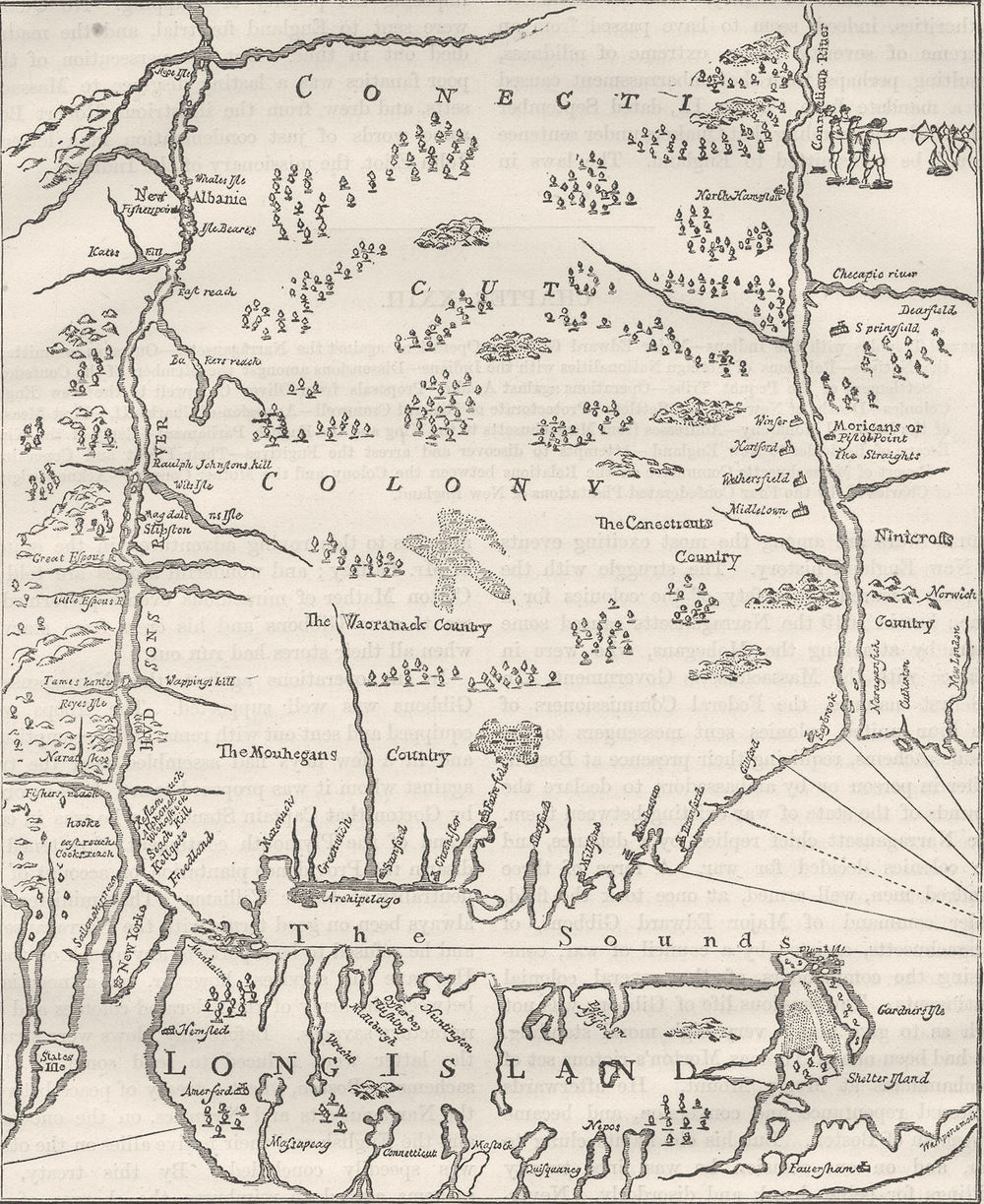 CONNECTICUT. (Mapp of New England, John Seller) c1880 old antique chart