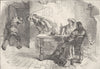 USA. The fracas at the ship tavern c1880 old antique vintage print picture