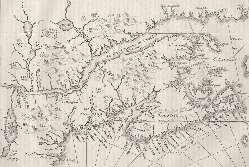 CANADA. and Nova Scotia in 1633 c1880 old antique vintage map plan chart