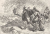 US. Indians bringing beaver-skins to fleet c1880 old antique print picture