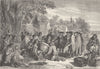 PENNSYLVANIA. Penn's treaty with Indians c1880 old antique print picture