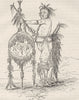 USA. Indian chief(after Catlin) c1880 old antique vintage print picture