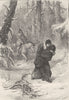USA. Mrs Rowlandson and the Indians c1880 old antique vintage print picture