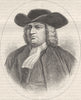 POLITICS. William Penn c1880 old antique vintage print picture