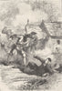 SOCIETY. Death of Rasles c1880 old antique vintage print picture