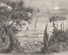 MISSISSIPPI. Indian cemetary  c1880 old antique vintage print picture