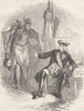 TRIBAL. Chickasaws with Spaniard's head c1880 old antique print picture