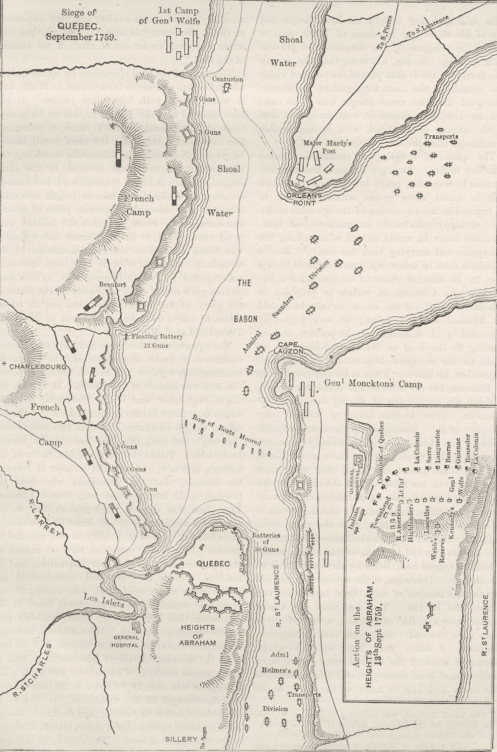 CANADA. Plan of the siege of Quebec c1880 old antique vintage map chart