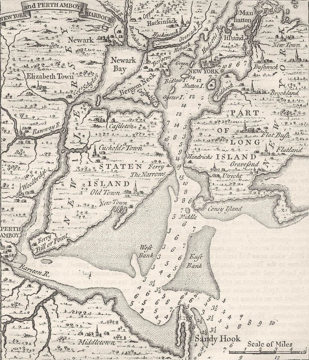NEW YORK. Mid 18th century(Popple) c1880 old antique vintage map plan chart