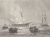 CANADA. The burning of the Gaspe c1880 old antique vintage print picture