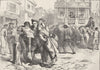 SOCIETY. Bostonians reading Stamp Act c1880 old antique vintage print picture
