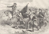 USA. Crowd, Springfield with Black Flag c1880 old antique print picture