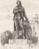 WASHINGTON. Statue of Jefferson, White House  c1880 old antique print picture