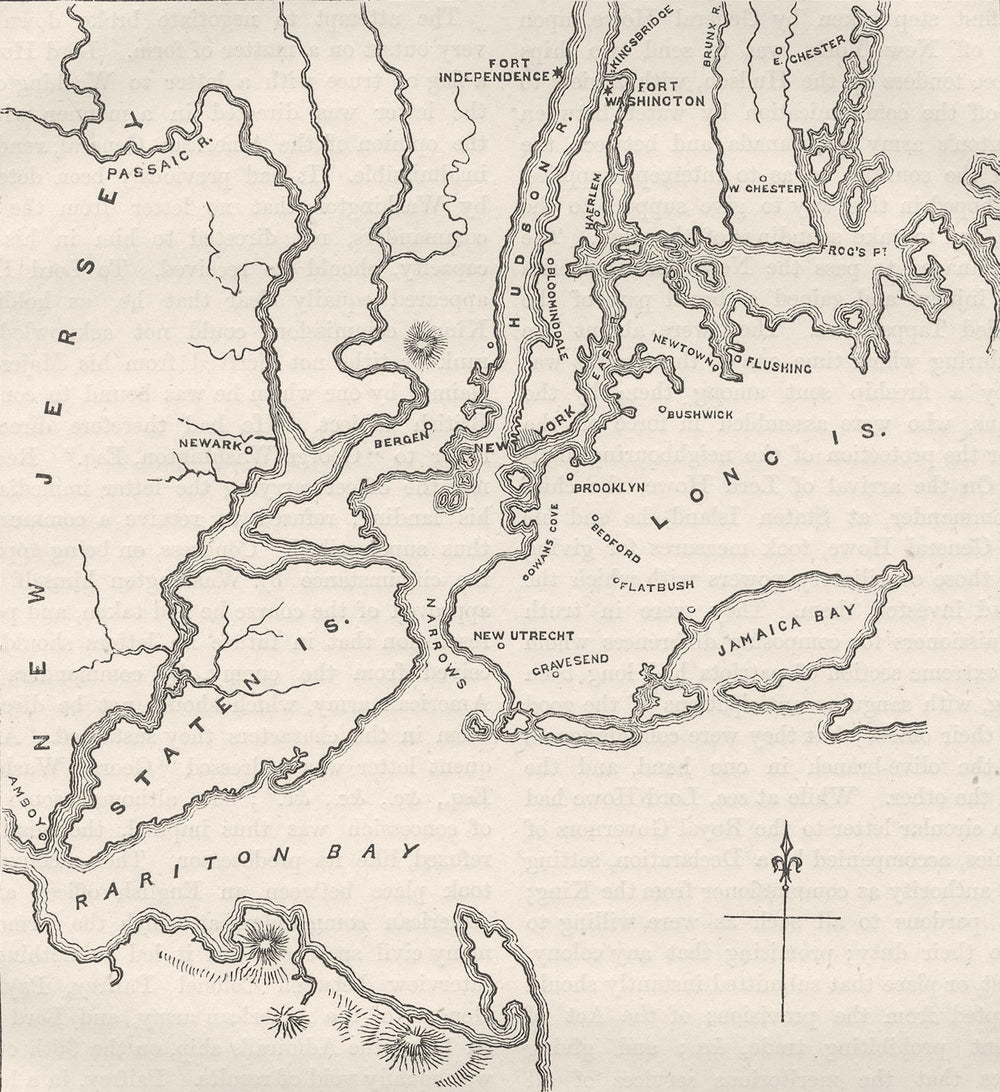 NEW YORK. 1776 c1880 old antique vintage map plan chart