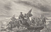 WASHINGTON. Crossing Delaware(painting, Leutze) c1880 old antique print