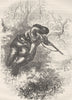 MILITARIA. American marksman up tree c1880 old antique vintage print picture