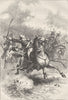 USA. The charge of Pulaski c1880 old antique vintage print picture