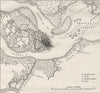 CHARLESTON. Plan of civil war siege(Stedman) c1880 old antique map chart