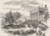 WASHINGTON. Washington's house, Mount Vernon c1880 old antique print picture