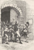 MILITARIA. Huddy led from jail to be hanged c1880 old antique print picture