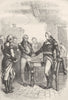 USA. Washington taking leave of his Comrades c1880 old antique print picture