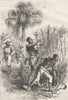 USA. Slaves working on a plantation c1880 old antique vintage print picture