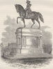 WASHINGTON. Statue of, Boston c1880 old antique vintage print picture