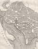 WASHINGTON DC. City Plan, original layout, 1793 c1880 old antique map chart