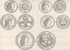 USA. Coins hit, US, 1793-5 c1880 old antique vintage print picture