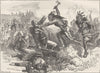 ILLINOIS. Attack of Indians, Ft Dearborn c1880 old antique print picture