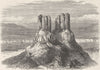 USA. Basaltic Pinnacles, Columbia River c1880 old antique print picture
