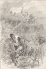 USA. A slave-hunt c1880 old antique vintage print picture