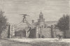 UTAH. Eagle Gate of Brigham, Young's School c1880 old antique print picture