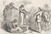 USA. A slave auction c1880 old antique vintage print picture