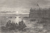 CHARLESTON. Civil War. From Ft Moultrie to Sumter c1880 old antique print