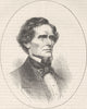 MILITARIA. Civil War. Jefferson Davis c1880 old antique vintage print picture