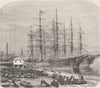 GEORGIA, US. Civil War. Boarding cotton, Savannah c1880 old antique print
