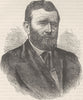 MILITARIA. Civil War. General Grant c1880 old antique vintage print picture
