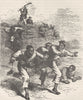 TENNESSEE. Civil War. Negroes flee Ft Pillow c1880 old antique print picture